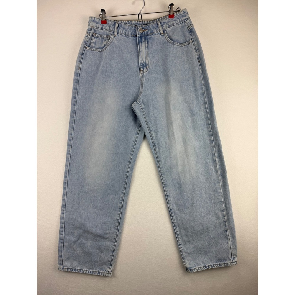 SHEIN Womens Light Wash High Waisted Straight Leg Denim Jeans Size 32
